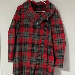 Steve Madden red plaid coat